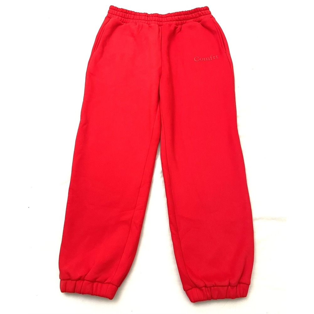 Comfrt Fleece Sweatpants Unisex Size XL Red Logo Casual‎ Travel